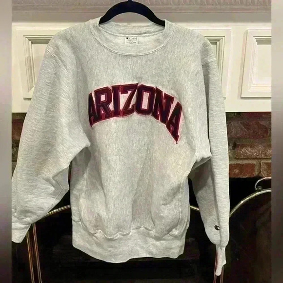 VTG 90s Champion Reverse Weave Arizona Wildcats Crewneck Sweatshirt grey sz L - Picture 1 of 5